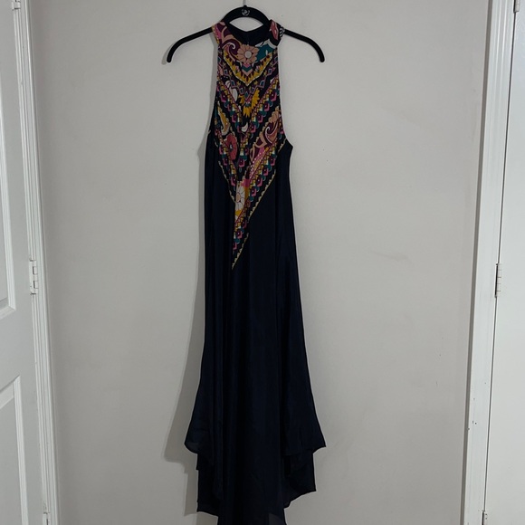 Johnny Was Dresses & Skirts - Johnny Was Nadia Halter Silk-Blend Maxi Dress medium